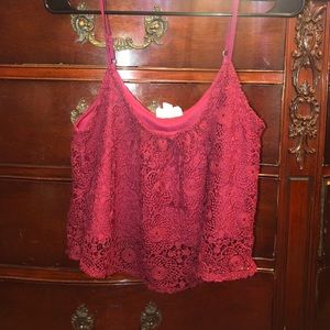 CUTE RED FLORAL CROP TOP!!